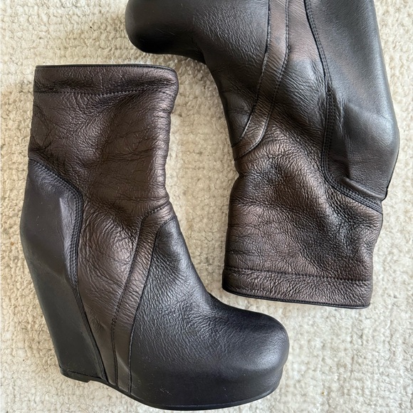 SOLD Rick Owens Black Shearling Boots - Picture 9 of 9